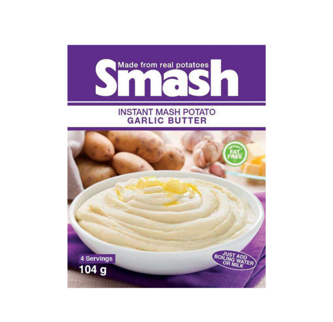 10 x 104 g Smash Garlic Butter Flavoured Mash Potato