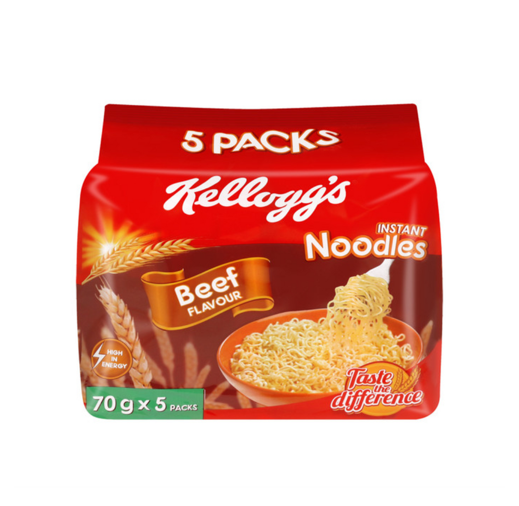 5 x 70 g Kellogg's Beef Flavoured Noodles
