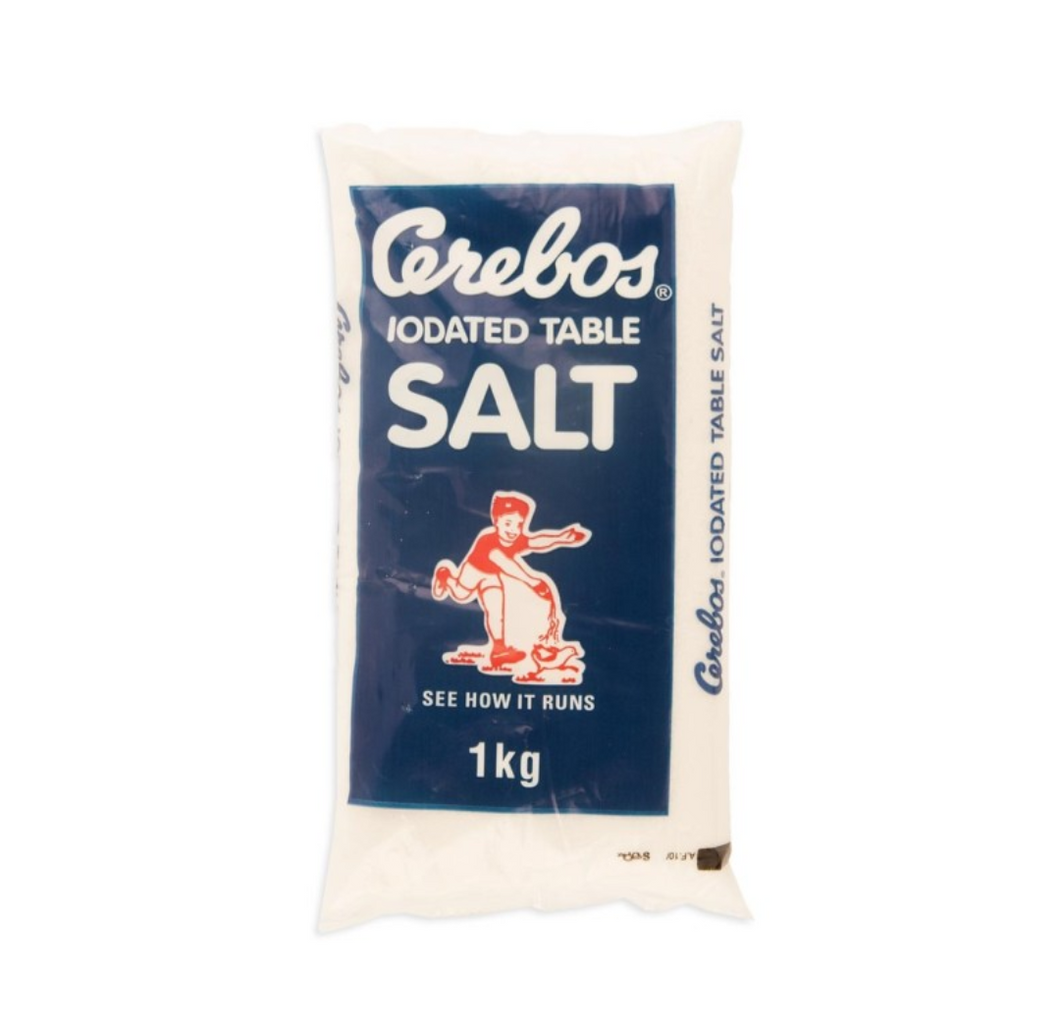 20 x 1 kg Cerebos Iodated Table Salt