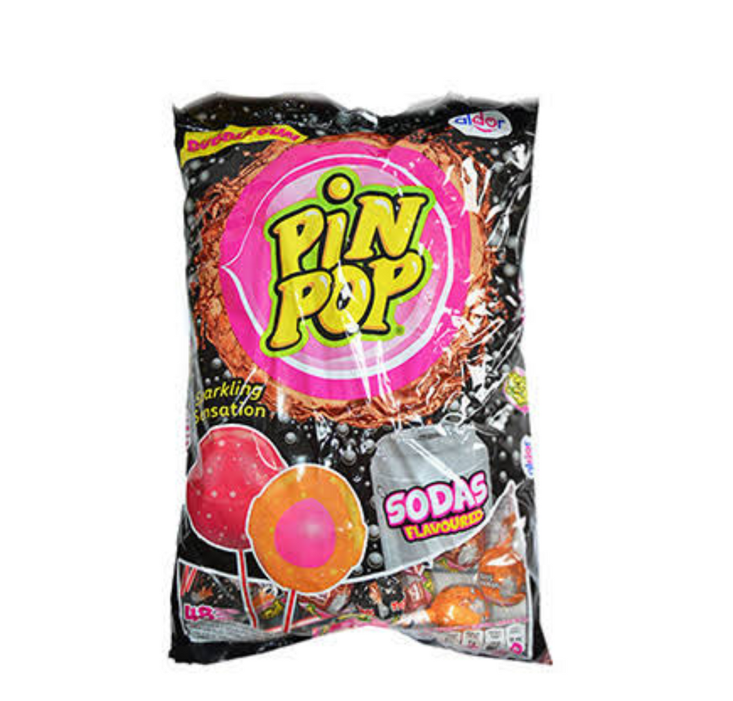 48s Pin Pop Sodas Flavoured Lollipops