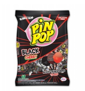 48s Pin Pop Black Cherry Flavoured Lollipops