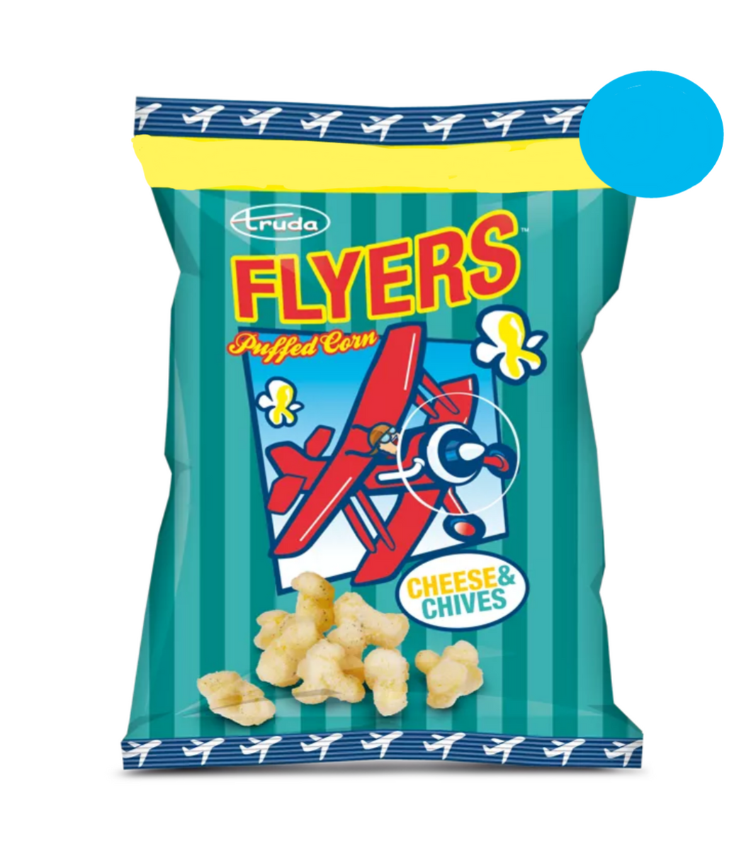 12 x 50 g Truda Flyers Cheese & Chives Flavoured Puffed Corn