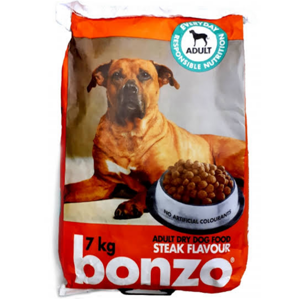 7 kg Bonzo Dry Steak Flavoured Adult Dog Food